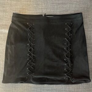 Black Lace-Up Women's Skirt
